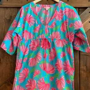 LILLY PULITZER Beach Coverup Turq/Pink M